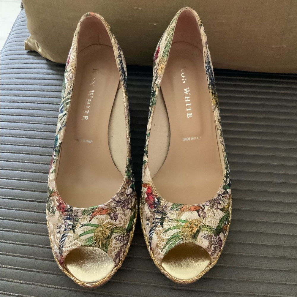 Ron White Ellary Embroidered Wedge Espadrille Sandals 8 US